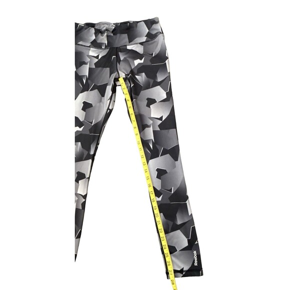 Reebok Geo Camo Leggings M Black Gray Techwear Athleisure Street Style Fall 2025 - Picture 5 of 6